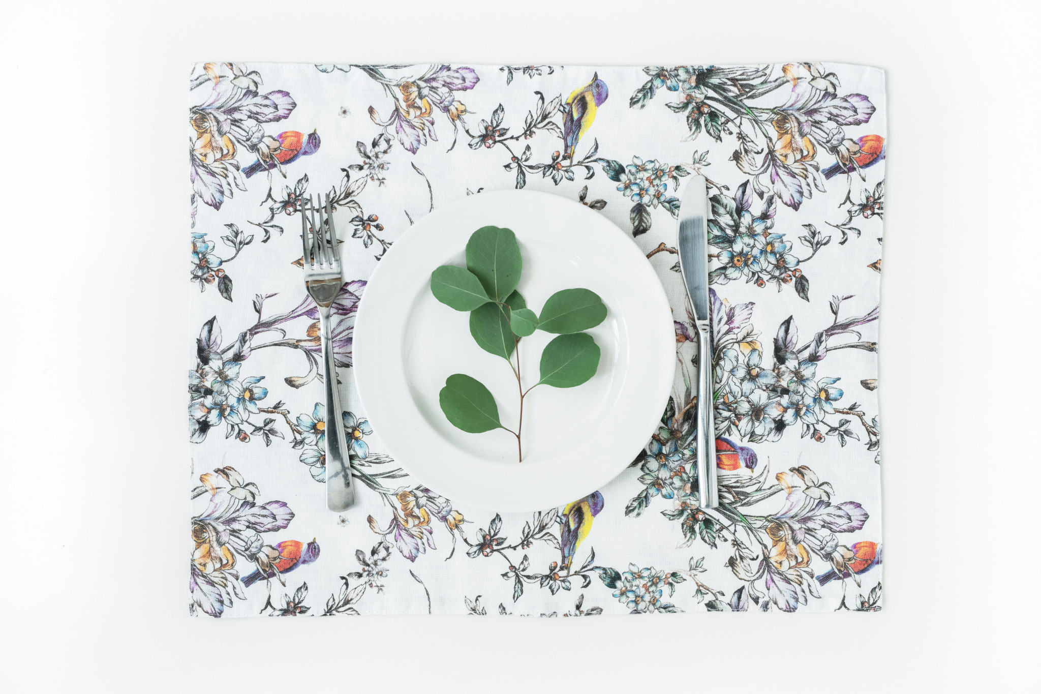 Birds Print Placemat by Linen Tales